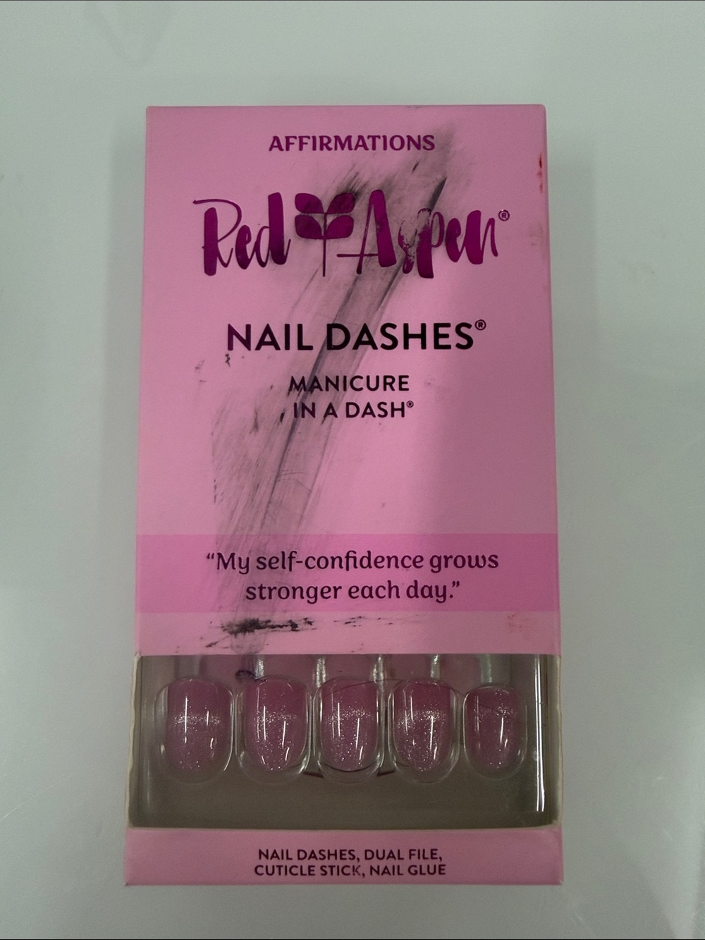 Red Aspen Pink Nail Dashes Press-On Nails Jersey is confident new